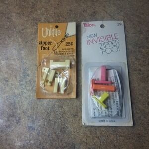 Vintage Talon & Unique Invisible Zipper Foot Lot Sewing Machine Accessories USA